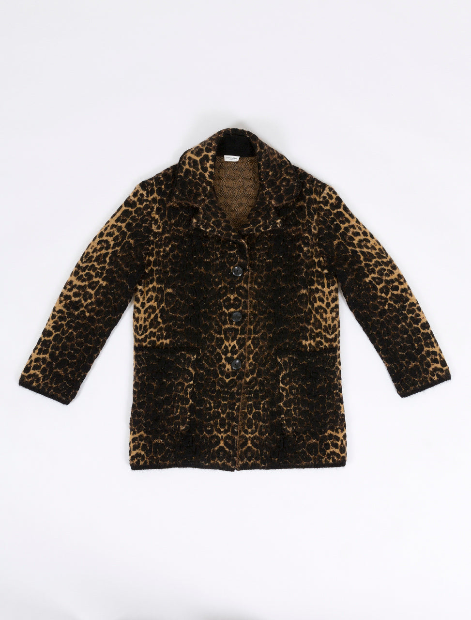 Mohair jacquard knit leopard print coat – SASA