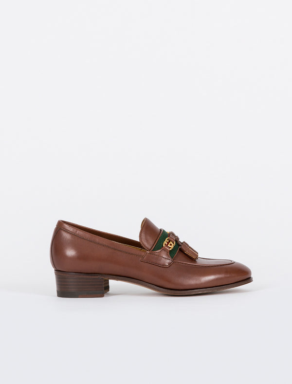 Loafer with Web and Interlocking G