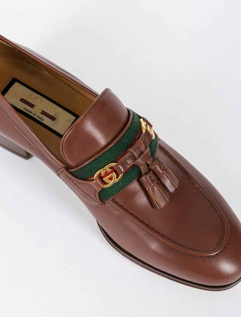 Loafer with Web and Interlocking G
