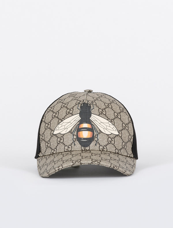 Bee print GG Supreme baseball cap