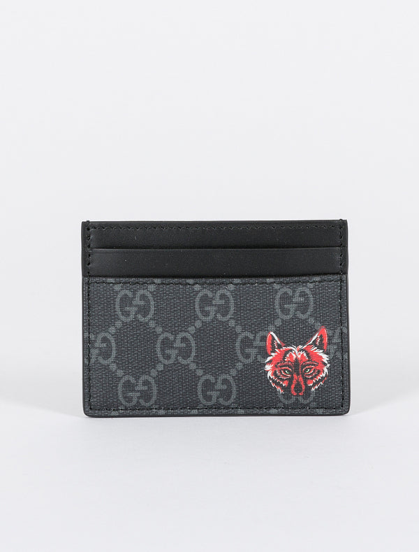 Gucci Bee Print GG Supreme Wallet in Gray for Men